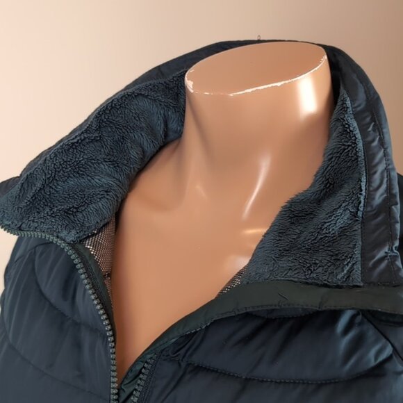 Columbia Puffer Jacket Womens Medium White Out ll Omni Heat Dark Seas Teal - Picture 8 of 15